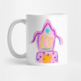 Pink yellow watercolor pastel fairy house Mug